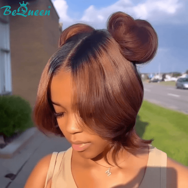 BeQueen Wig Bequeen 	100% Human Hair Cute Bob Wig