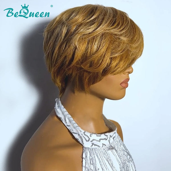 BeQueen Wig PIXIE WIGS Bequeen 30# Base With 27# Highlights Side Part Pixie Wig