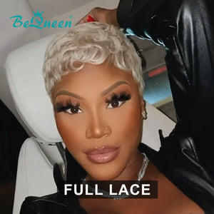 BeQueen Wig FULL LACE WIG Bequeen 613 blonde Pixie Cut Full Lace Wig