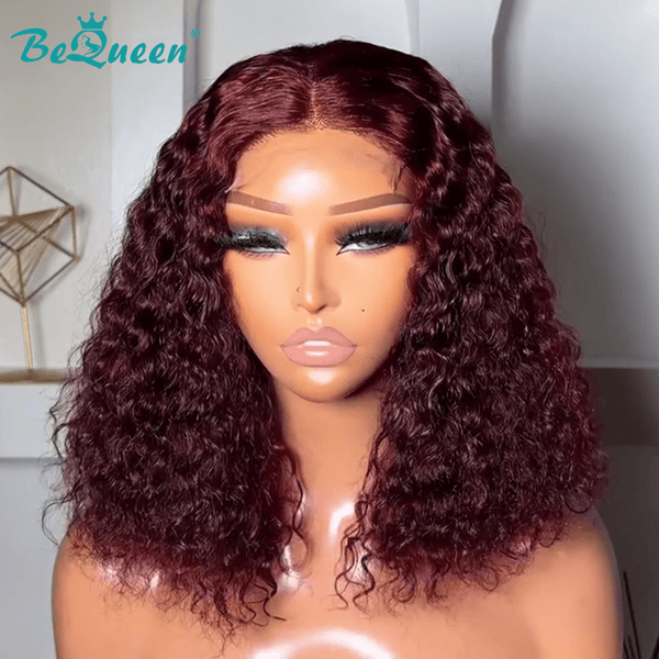 BeQueen Wig Bequeen Curly Wave 99J 13*4 Lace Bob Wig