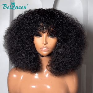 BeQueen Wig Bequeen Kinky Curly 1B Color Bob Wig