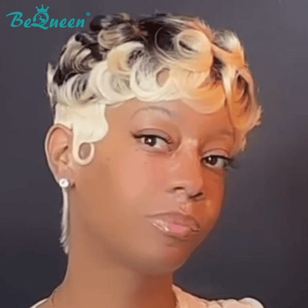 BeQueen Wig PIXIE WIGS Bequeen Machine Made Fashion Finger Wave Pixie Wig