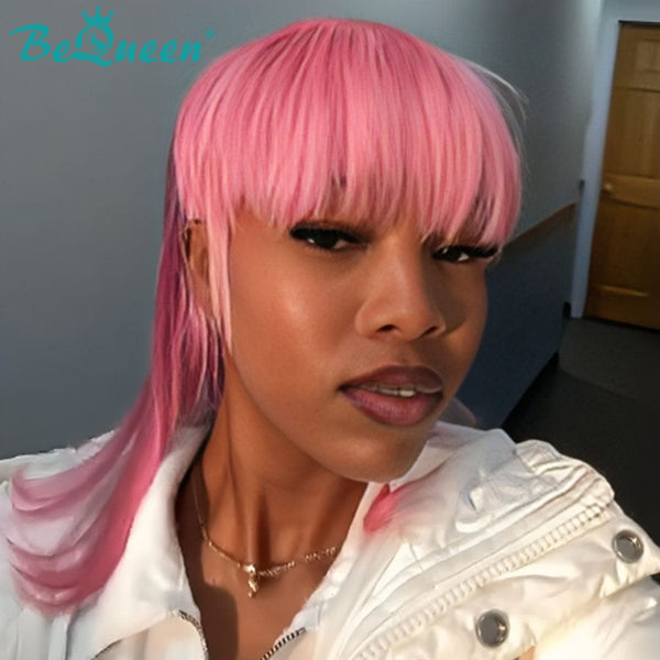 BeQueen Wig Mullet Wig Bequeen Mullet Pink Glueless Wig