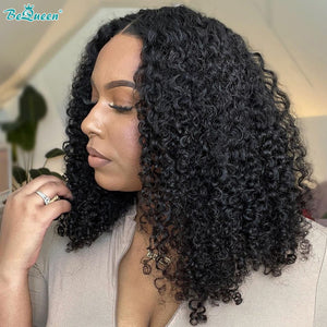 BeQueenWig Wigs BEQUEEN 4x4 Curly Wave Short BOB Closure Wigs 100% Human Hair Wigs