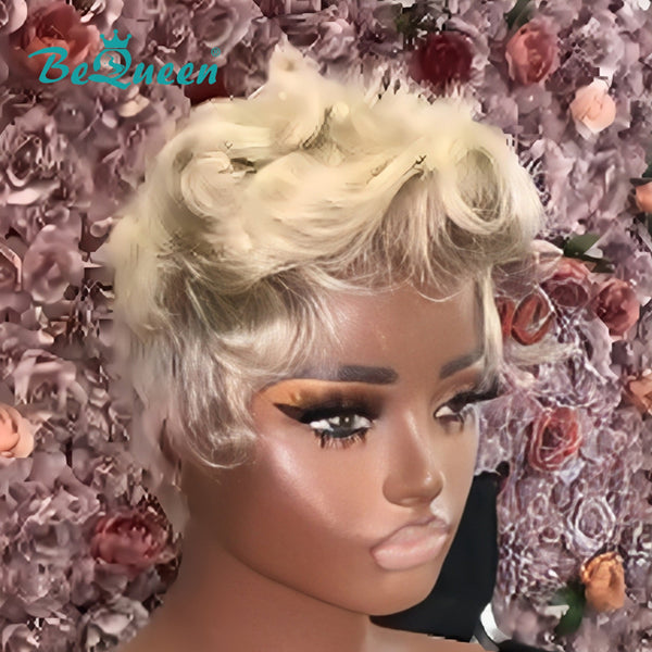 BeQueenWig PIXIE WIGS Bequeen Blonde Style 5*5 Lace Pixie Wig