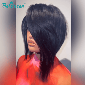 BeQueenWig Wigs Bequeen Midnight Edge Bob Lace Wig