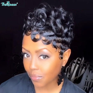 BeQueenWig PIXIE WIGS Bequeen Sexy Finger Wave Lace Short Wig