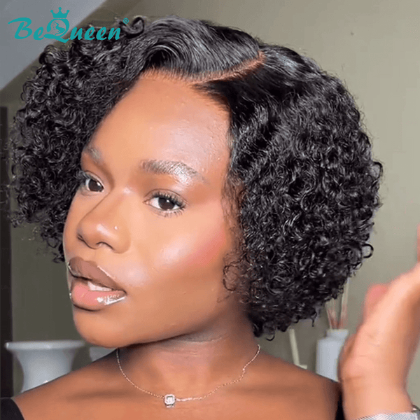 overseas PIXIE WIGS Bequeen Curly Side Part Lace Pixie Wig