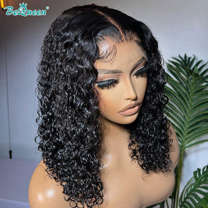 BeQueenWig BEQUEEN 100% Human Lace Wig 4x4 BOB Water Wave Lace Wigs