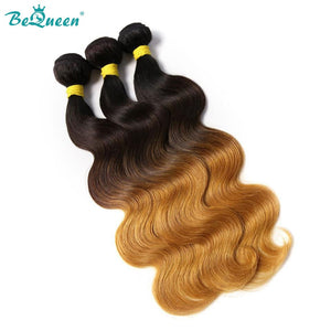 BeQueenWig Color Hair Bundles BEQUEEN 12A 3Pcs #1B/4/27 Body Wave Best Virgin Human Hair Bundles