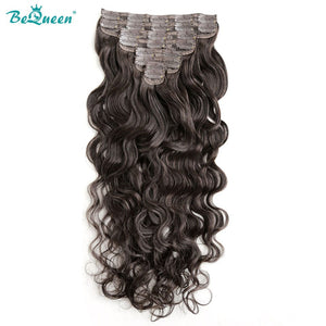 BeQueenWig BEQUEEN 2# Body Wave Clip Ins Hair Extensions 120g/Set