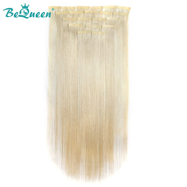 BeQueenWig Clip-ins & Fusion Hair BEQUEEN 22# Full Shine Tape Hair for Extention Straight Hair 100% Human Hair