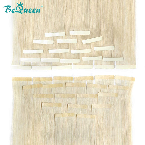 BeQueenWig Clip-ins & Fusion Hair BEQUEEN 22# Full Shine Tape Hair for Extention Straight Hair 100% Human Hair