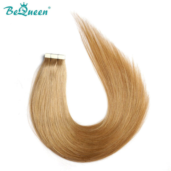 BeQueenWig Clip-ins & Fusion Hair BEQUEEN 27# Full Shine Tape Hair for Extention Straight Hair 100% Human Hair