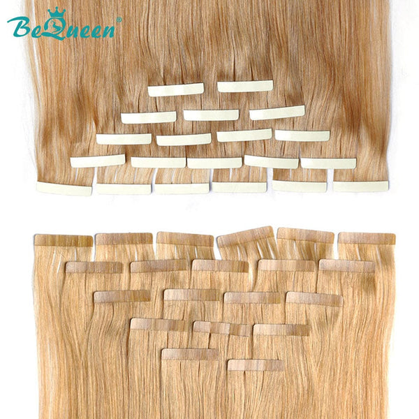 BeQueenWig Clip-ins & Fusion Hair BEQUEEN 27# Full Shine Tape Hair for Extention Straight Hair 100% Human Hair