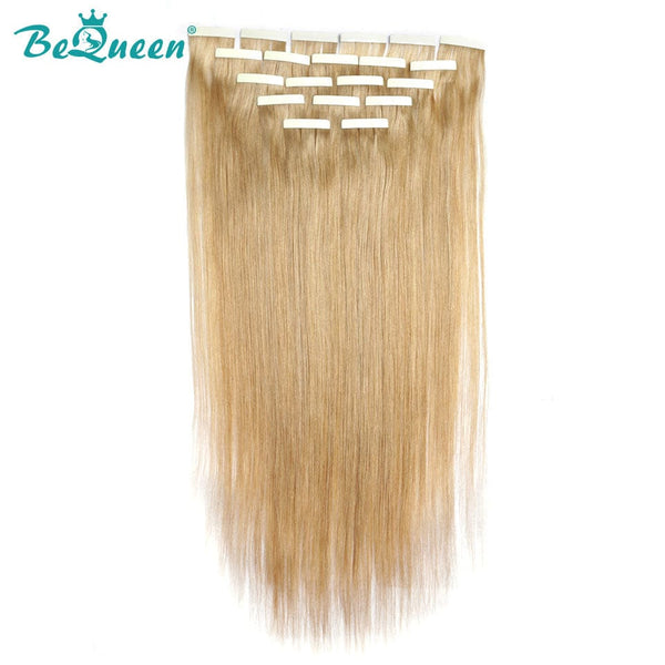 BeQueenWig Clip-ins & Fusion Hair BEQUEEN 27# Full Shine Tape Hair for Extention Straight Hair 100% Human Hair