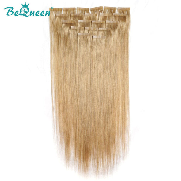 BeQueenWig Clip-ins & Fusion Hair BEQUEEN 27# Full Shine Tape Hair for Extention Straight Hair 100% Human Hair