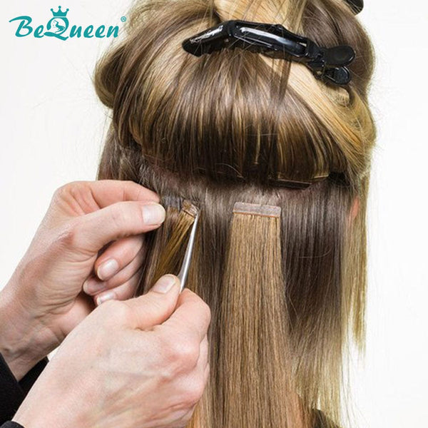 BeQueenWig Clip-ins & Fusion Hair BEQUEEN 27# Full Shine Tape Hair for Extention Straight Hair 100% Human Hair