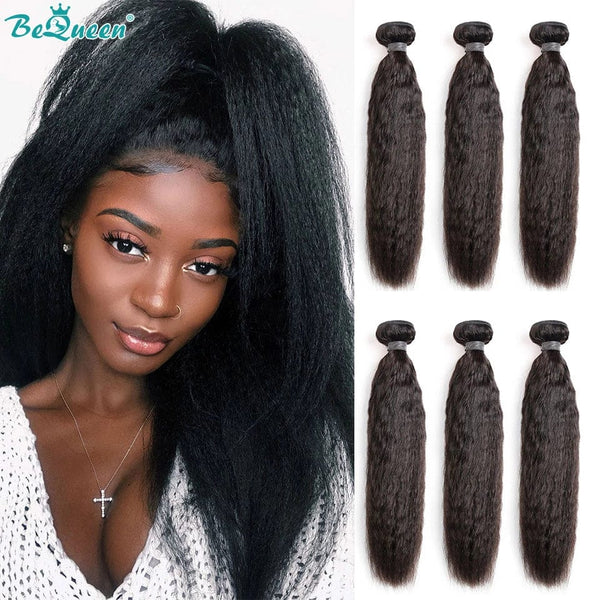 BeQueenWig 10A Hair Bundles BEQUEEN 3Pcs Kinky Straight Best Virgin Human Hair Bundles