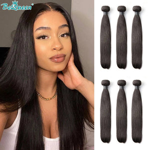 BeQueenWig 10A Hair Bundles BEQUEEN 3Pcs Straight Best Virgin Human Hair Bundles