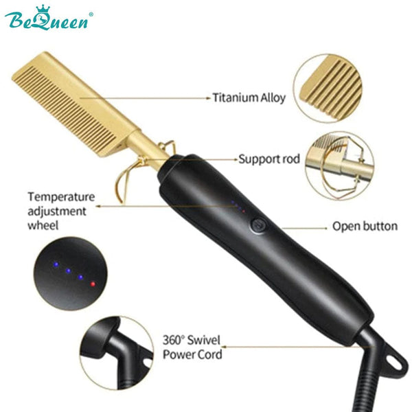 BeQueenWig BEQUEEN Hot Comb Quick Heated Hair Stralghtener