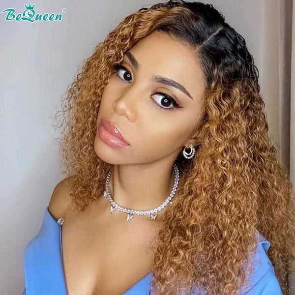 BeQueenWig BEQUEEN T Part 1B27 Curly Wave Bob Wig 100% Human Hair