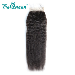 BeQueenWig BEQUUEN 100% Virgin Hair Kinky Straight HD 4x4/ 5x5 Lace Closure